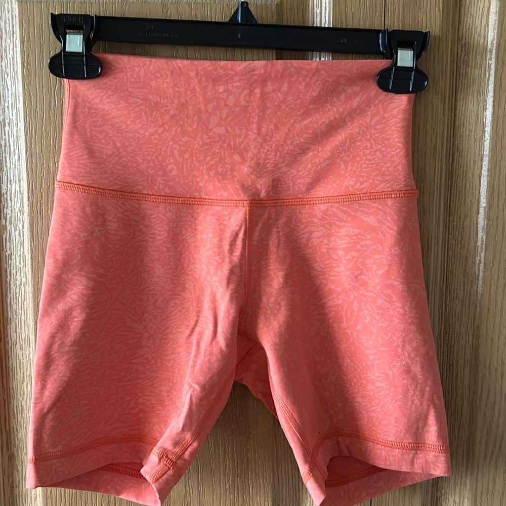 Lululemon orange biker shorts